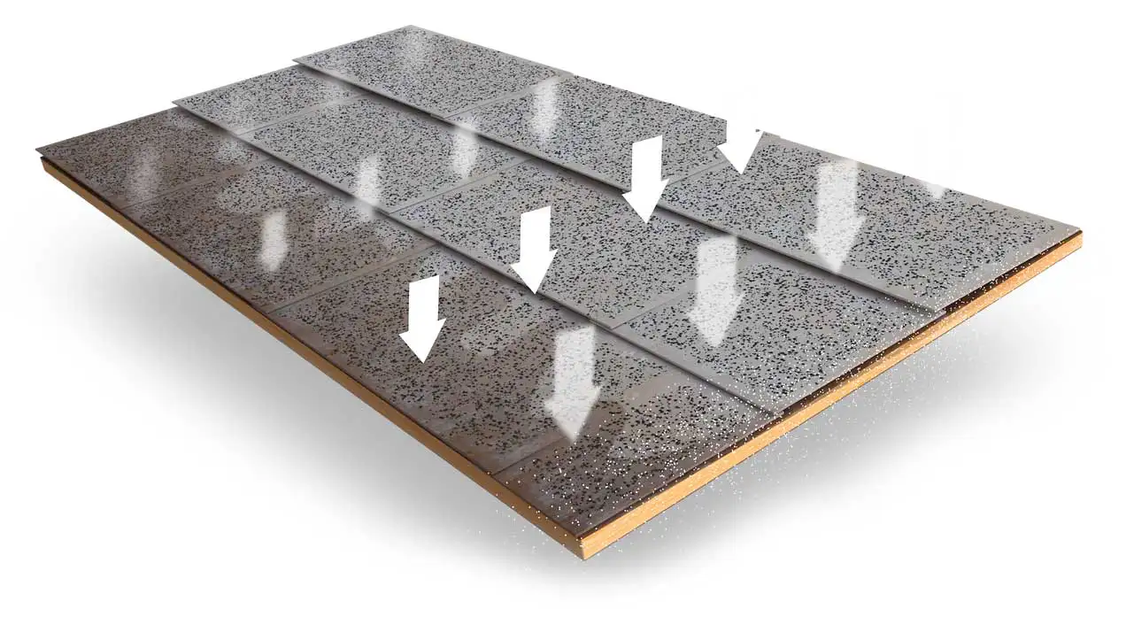 Illustration showing Roof Renewal treatment being applied to asphalt shingles